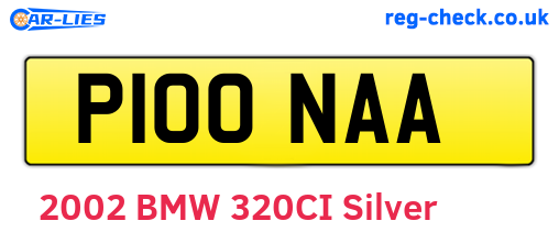 P100NAA are the vehicle registration plates.