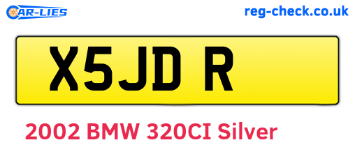 X5JDR are the vehicle registration plates.