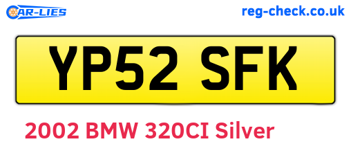 YP52SFK are the vehicle registration plates.