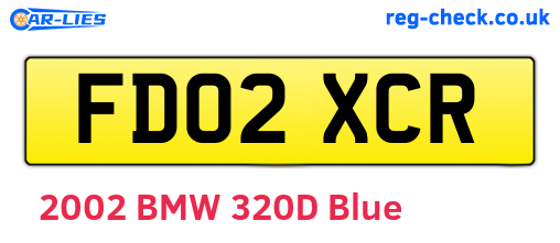 FD02XCR are the vehicle registration plates.