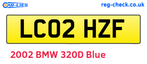 LC02HZF are the vehicle registration plates.