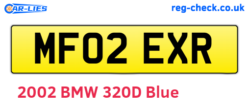 MF02EXR are the vehicle registration plates.