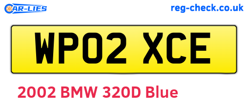 WP02XCE are the vehicle registration plates.