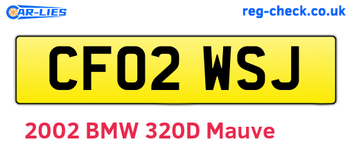 CF02WSJ are the vehicle registration plates.