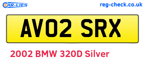 AV02SRX are the vehicle registration plates.