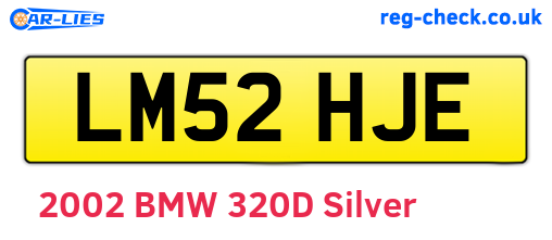 LM52HJE are the vehicle registration plates.