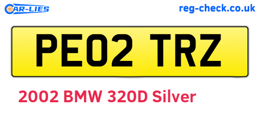 PE02TRZ are the vehicle registration plates.