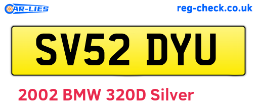 SV52DYU are the vehicle registration plates.