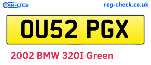 OU52PGX are the vehicle registration plates.