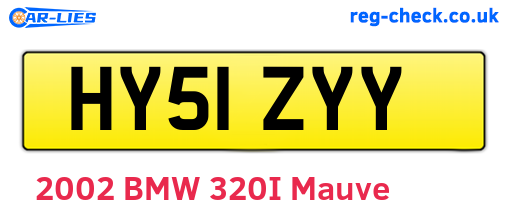 HY51ZYY are the vehicle registration plates.
