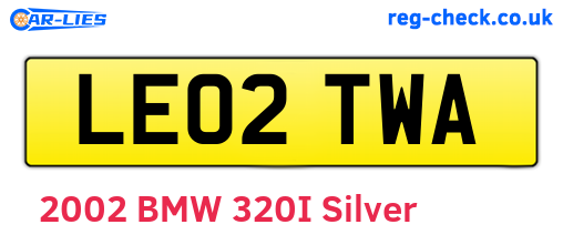 LE02TWA are the vehicle registration plates.