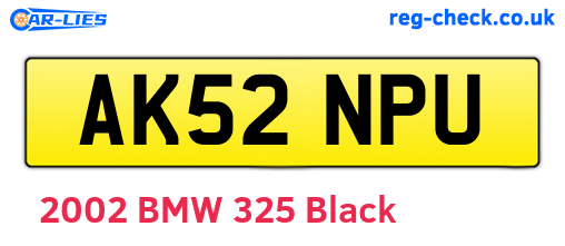 AK52NPU are the vehicle registration plates.