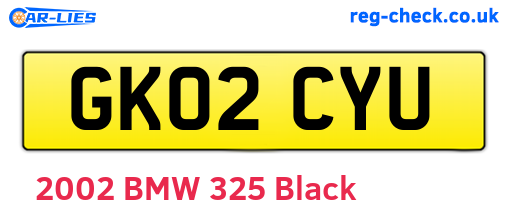 GK02CYU are the vehicle registration plates.
