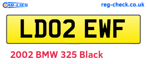LD02EWF are the vehicle registration plates.