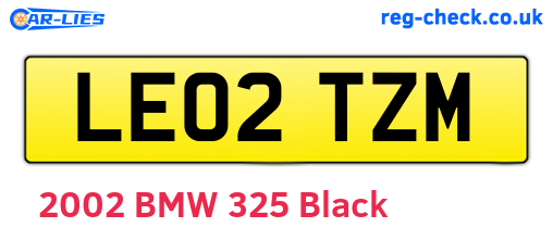 LE02TZM are the vehicle registration plates.