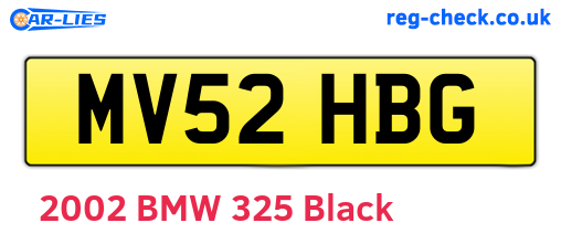 MV52HBG are the vehicle registration plates.