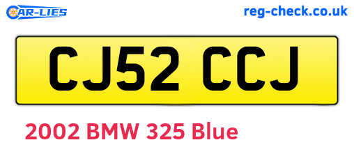 CJ52CCJ are the vehicle registration plates.