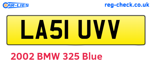LA51UVV are the vehicle registration plates.