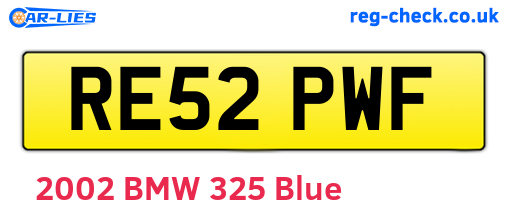 RE52PWF are the vehicle registration plates.