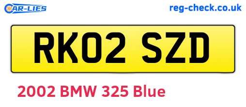 RK02SZD are the vehicle registration plates.