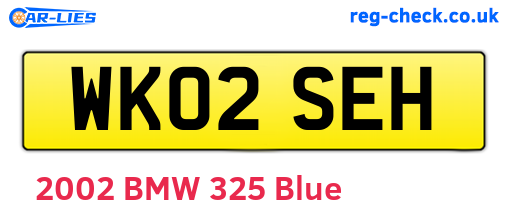 WK02SEH are the vehicle registration plates.