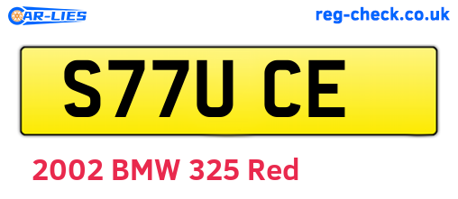 S77UCE are the vehicle registration plates.