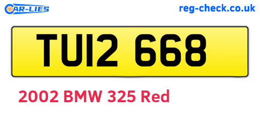TUI2668 are the vehicle registration plates.