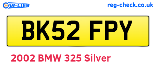 BK52FPY are the vehicle registration plates.