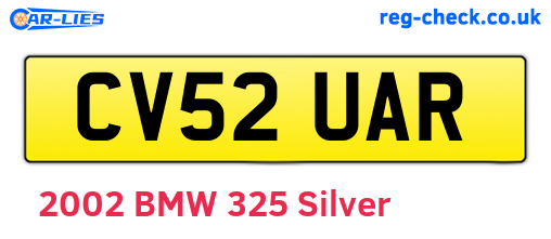 CV52UAR are the vehicle registration plates.