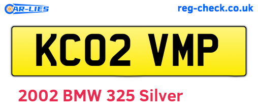 KC02VMP are the vehicle registration plates.