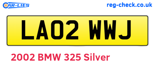 LA02WWJ are the vehicle registration plates.