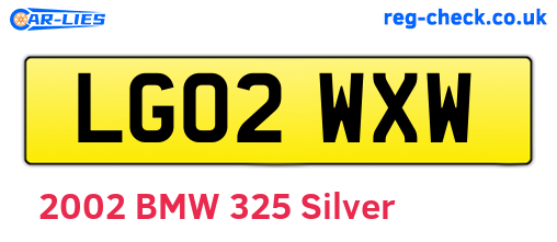 LG02WXW are the vehicle registration plates.
