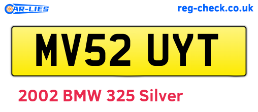 MV52UYT are the vehicle registration plates.