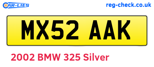 MX52AAK are the vehicle registration plates.