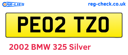 PE02TZO are the vehicle registration plates.