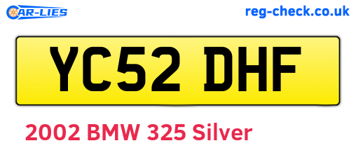 YC52DHF are the vehicle registration plates.