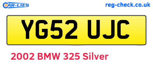 YG52UJC are the vehicle registration plates.