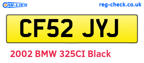 CF52JYJ are the vehicle registration plates.