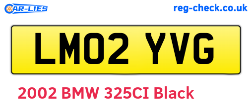 LM02YVG are the vehicle registration plates.