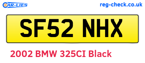 SF52NHX are the vehicle registration plates.