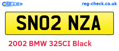 SN02NZA are the vehicle registration plates.