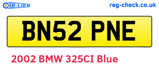 BN52PNE are the vehicle registration plates.