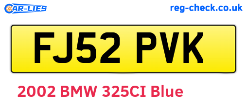 FJ52PVK are the vehicle registration plates.