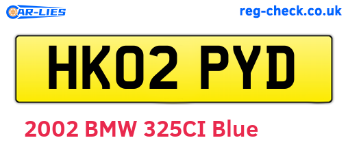HK02PYD are the vehicle registration plates.