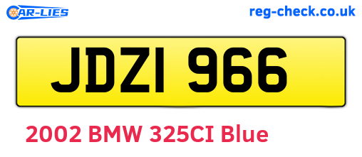 JDZ1966 are the vehicle registration plates.