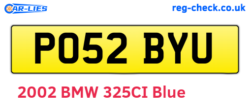 PO52BYU are the vehicle registration plates.