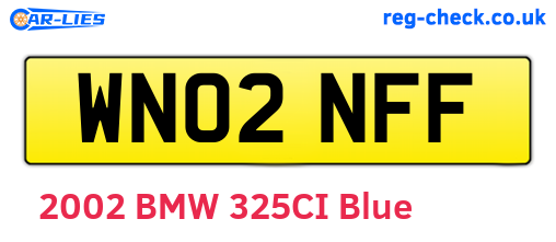 WN02NFF are the vehicle registration plates.