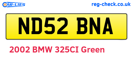 ND52BNA are the vehicle registration plates.