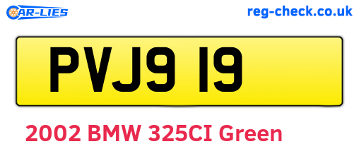 PVJ919 are the vehicle registration plates.