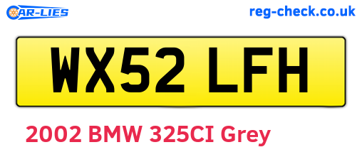 WX52LFH are the vehicle registration plates.